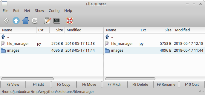 Application skeletons in wxPython